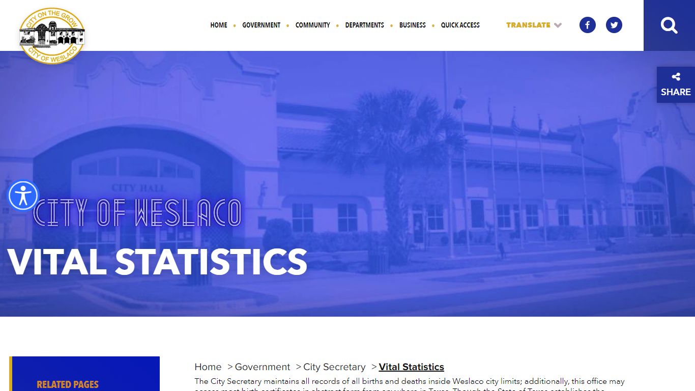 Vital Statistics - Weslaco, TX